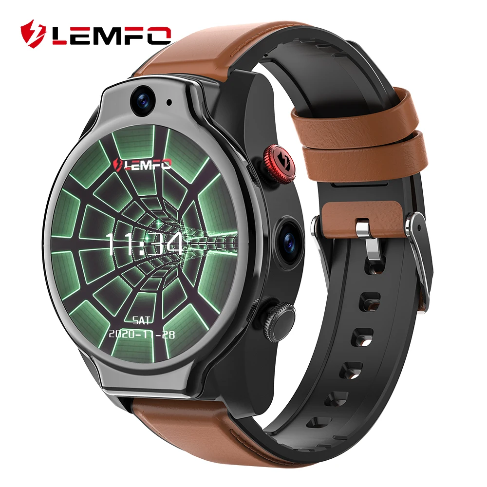 

LEMFO LEM14 Smartwatch android 10 IP68 Waterproof 4G Smart Watch Men GPS 1.6 inch 1100Mah Big Battery Dual Camera Face ID 64G