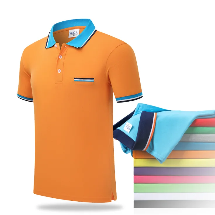 Source color combination collar design polo shirts, cute couple
