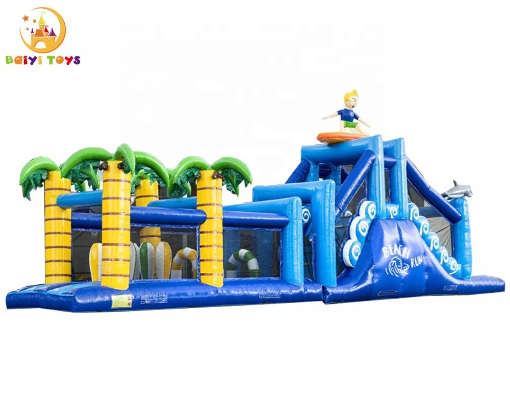 

Commercial Inflatable amusement park combo inflatable bouncy castle with slide, Multi-color or customized color