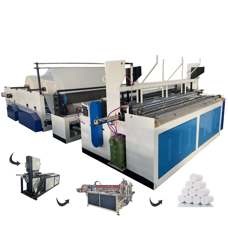 

High speed automatic toilet paper roll making machine in south africa with paper cutting machine