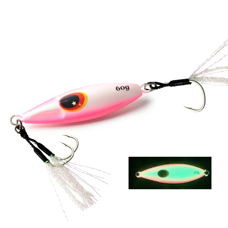 

Isca Artificial Saltwater Jigging Lures Metal Casting Hard Bait 30g 40g 60g 80g Spinnerbait Sahte Yem Wobbler Sea Fishing Lure, 5 colors as showed