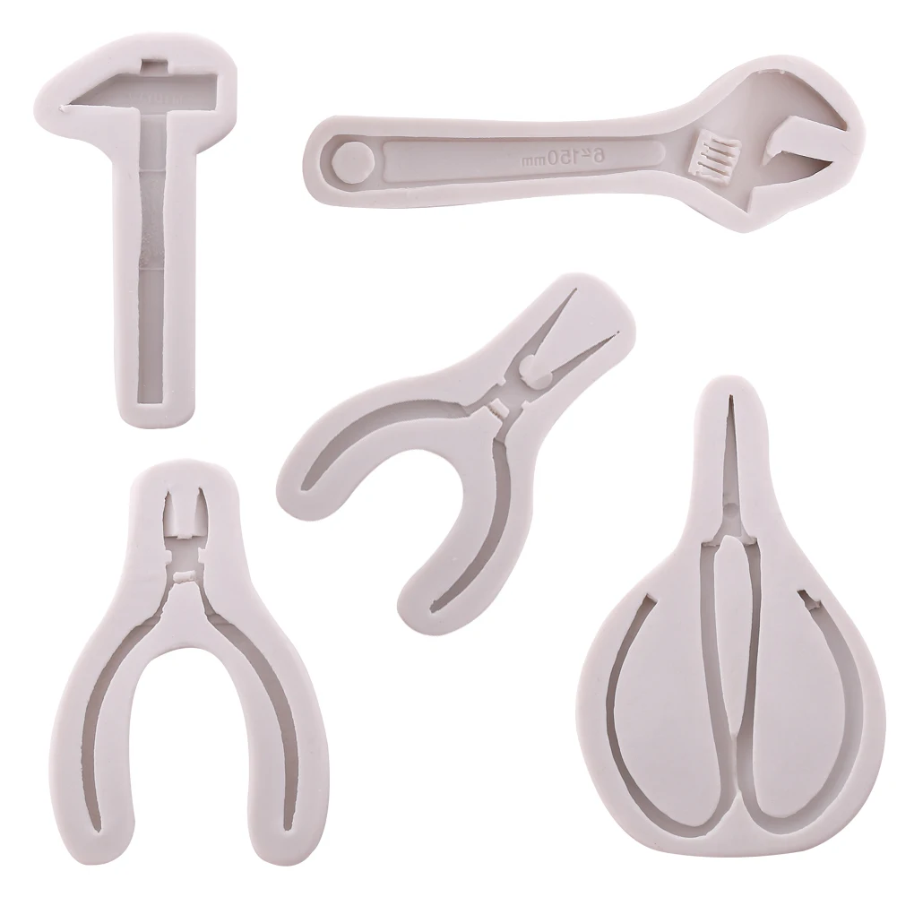 

Tool Shape Silicone Cake Mold 3D Repair Tool Scissors Hammer Pliers Wrench Fondant Chocolate Mold Cake Decorating Tools