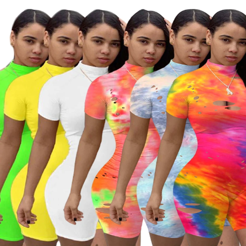 

2021 summer biker outfits bodycon short tight romper jumpsuit women 2021 one piece jumpsuit
