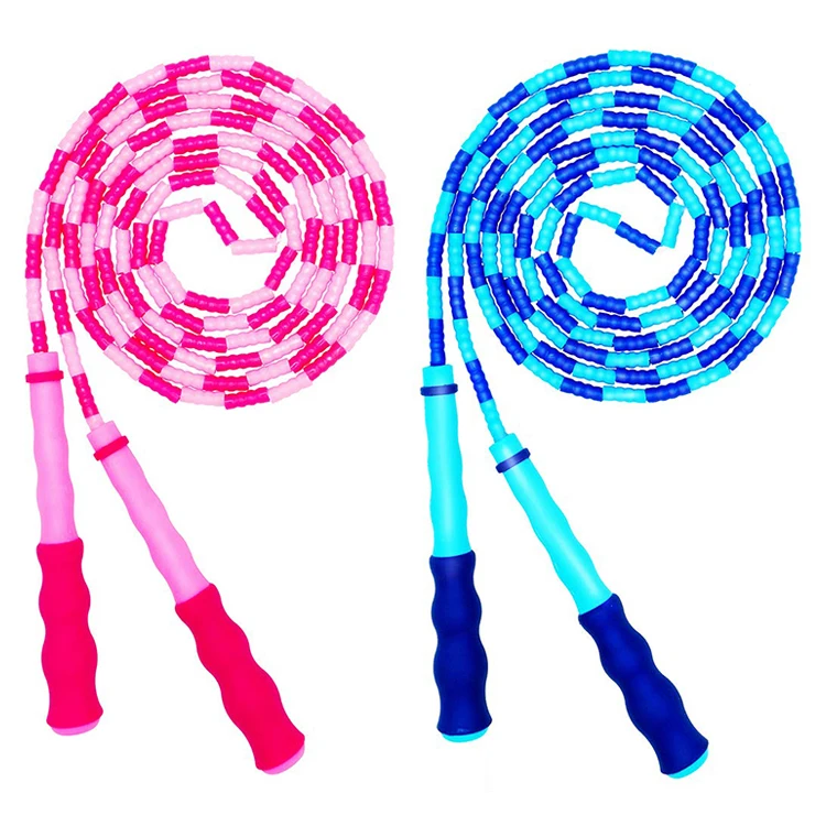 

Soft Beaded Jump Rope Adjustable Tangle Free Segmented Fitness Skipping Rope for Men Women and Kids Keeping Fit Training
