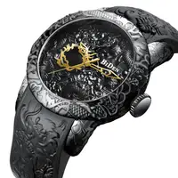 

RTS Hot High Quality Men's 3D Dragon Luxury Watch Luxury Silicone Band Quartz Wrist Watch Men