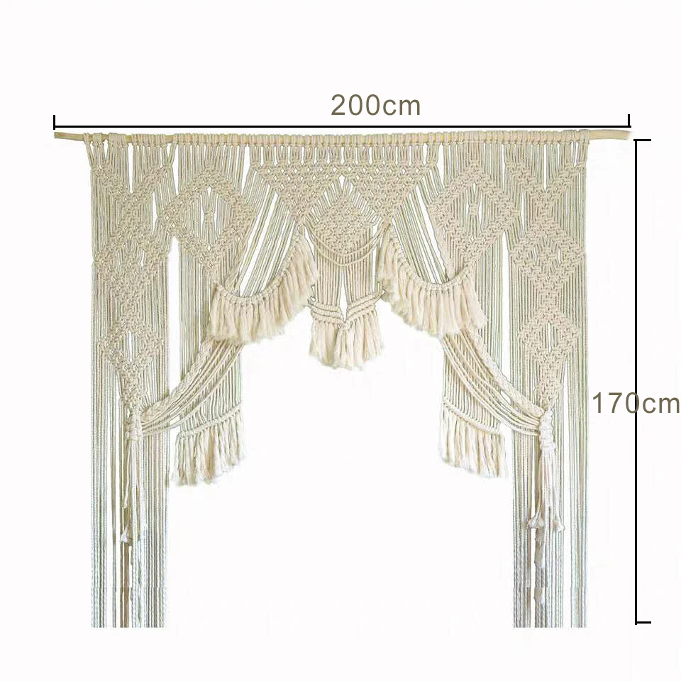 

Home Decor Wall Decoration outdoor indoor wedding tapestry macrame handcrafted wall hanging, White orange green black or customized