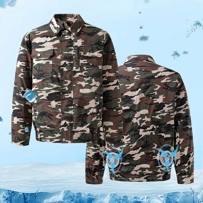 

Outdoor Long-sleeved Fan Cooling With 2 Fans working jacket air condition clothing, Picture