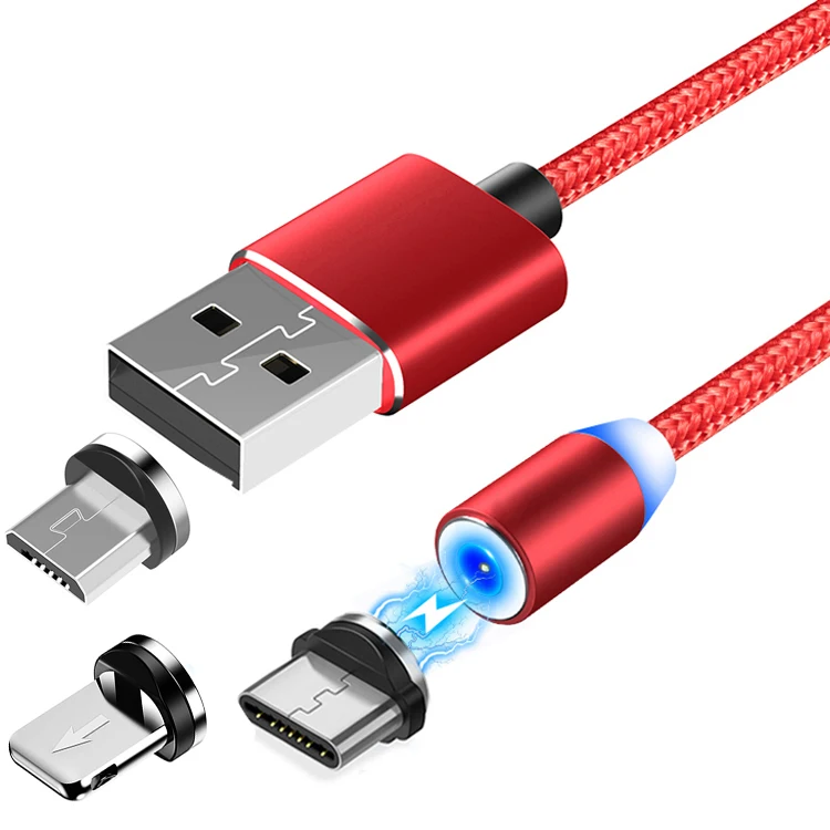 

2021 Hot Selling 3 in 1 Fast Micro Type C 8pin Magnetic Data Charging USB Cable cable magnetico top seller amazon