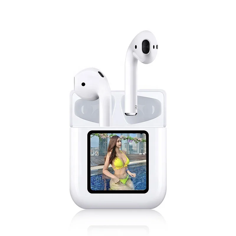 

Hot TWS NR550 LCD wireless earphone can upload pictures headset sport earbuds waterproof sport wireless stereo