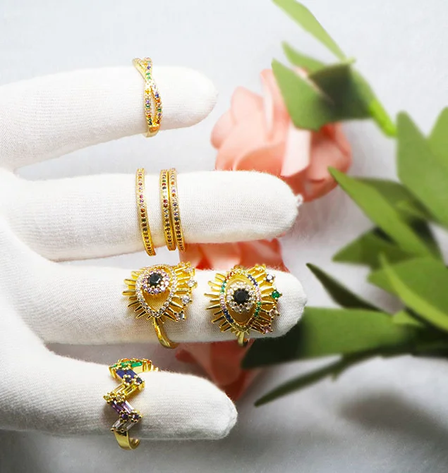 

Factory wholesale fashion finger evil eyes rings for girls and women