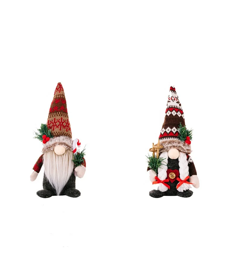 

Custom Luxury Velvet Christmas Party Ornaments Xmas Tomte Dwarf Dolls Plush Elf Gnomes Christmas Decorations