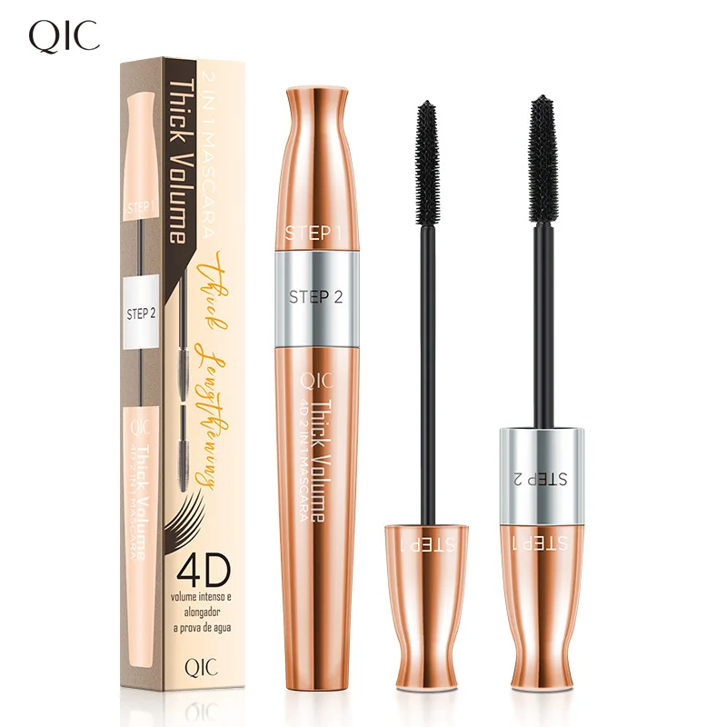 

QIC 4D Wholesale Waterproof Organic Dual Brush High Volume Private Label Mascara