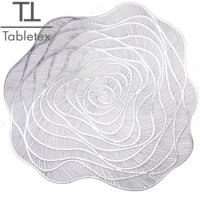 

Tabletex 2020 NEW Arrival Waterproof Placemat Flower Shape Table Mat PVC Decorative Heat Resistant Table Pad Coasters Home Party