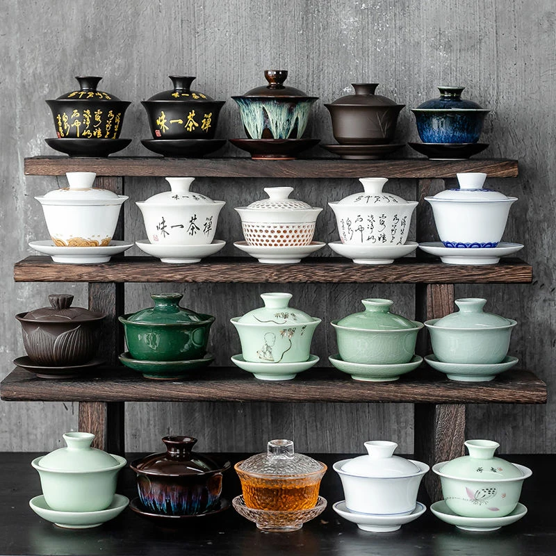 

Chinese Traditions GaiWan Tea Set Bone Kung Fu TeaSet Gaiwan Tea Cup Porcelain Bowl Ceramic Tea Bowl, Any pms colour is accepted