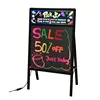 Brand marketing menu holder writing board light led tempered glass board