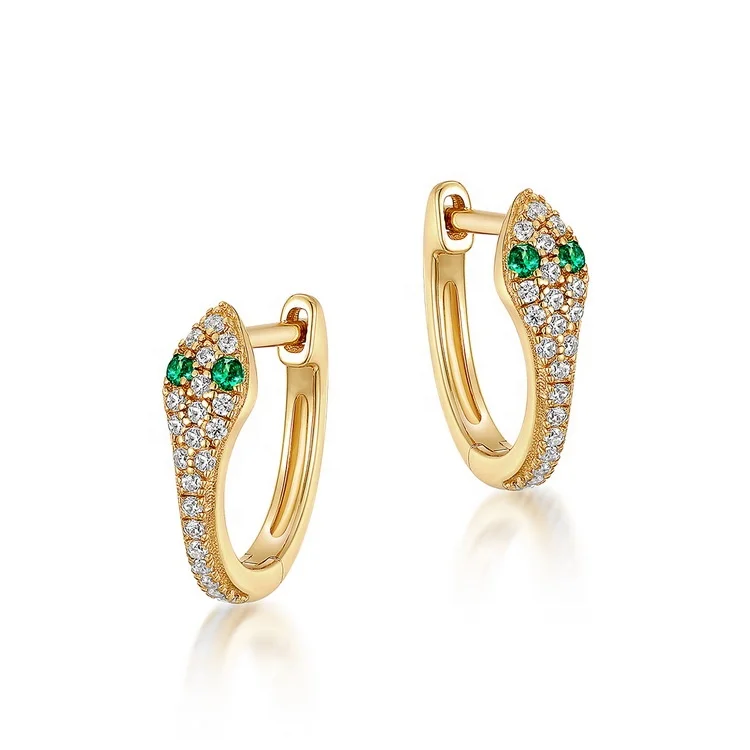 

Statement Fashion Snake Huggie Hoop Earrings Gold Plated Animal Huggie Earrings For Women Jewelry Gold 925 Silver Zircon 3
