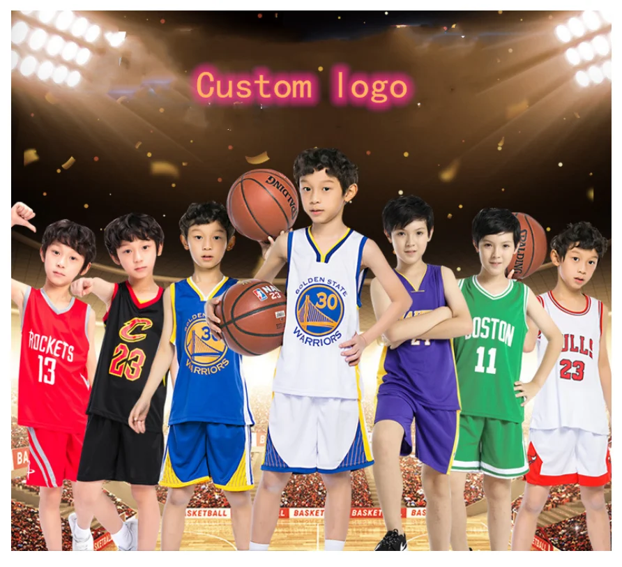 

Children's Summer Basketball Outfit Track Suit Football Boy And Girl Short Sport Set With Matched Sport Long Sock, 39 colors