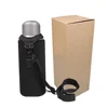 Custom logo 1200ml/42fl oz titanium metal water bottle with Backpack rope bag
