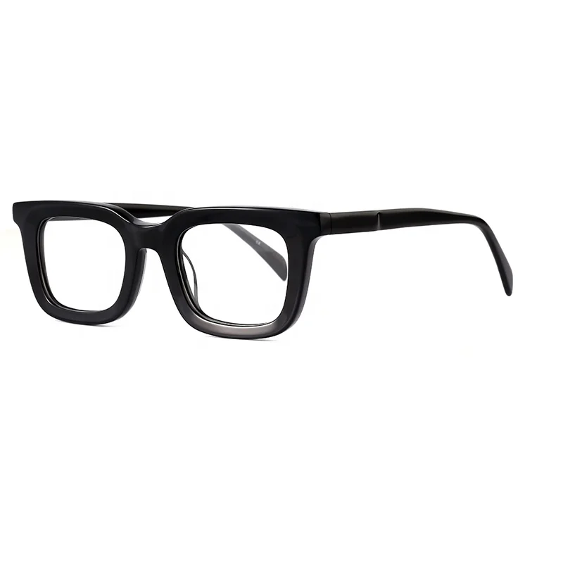 

2021 Wholesale New Design Fashion Vintage Unisex Square Bevel Acetate Optical Frames Eyeglasses, 4 colors