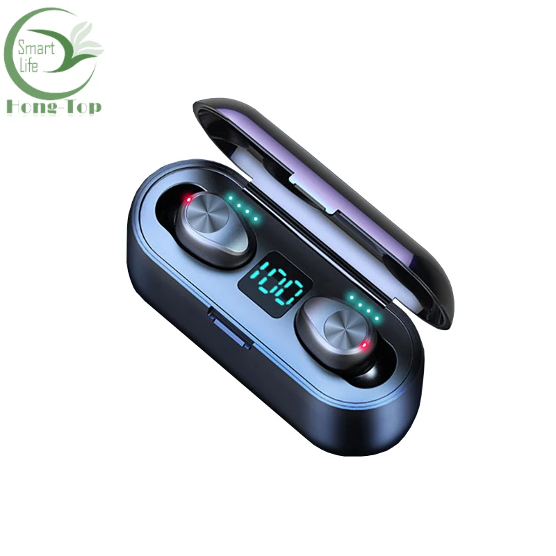

New style BQF9PL 2000mah power bank charging case headphones digital power display wireless in ear earbuds