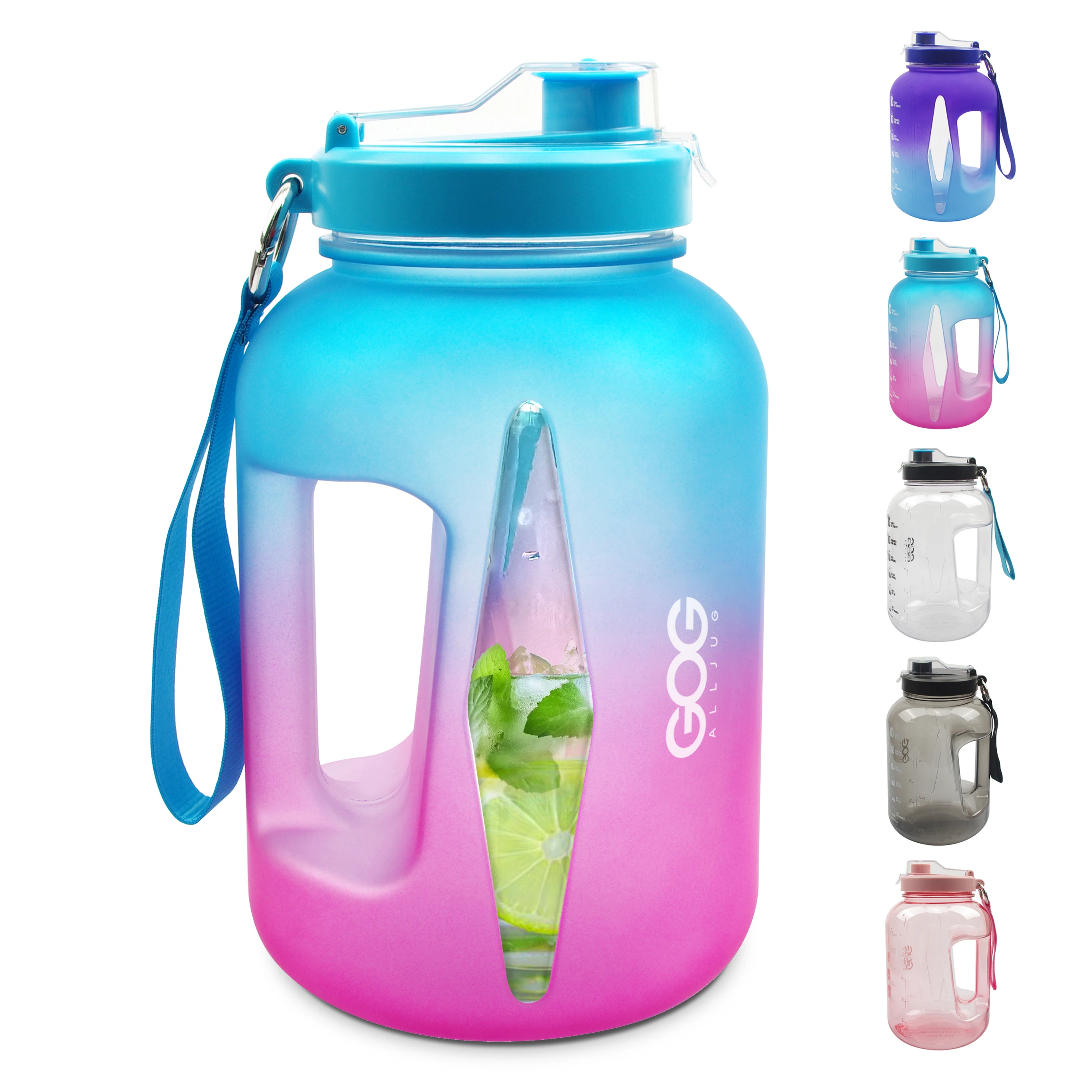 

Amazon Top Seller 2200ml Plastic Half Gallon Water Bottle With Time Marker