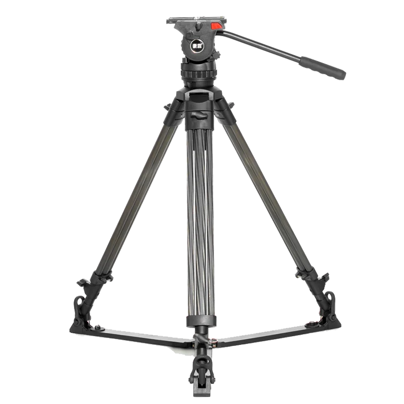 Professional Movable Heavy Duty Carbon Fiber Flexible Camera Tripod With Fluid Head Sachtler