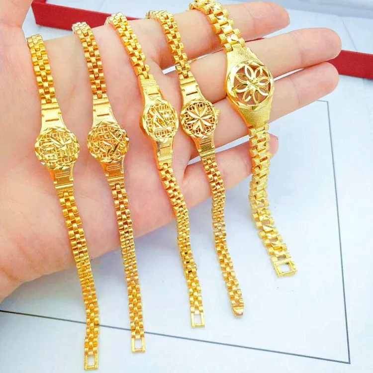 

Gold Matte Watch BraceletGold Plated Fu Fa Cai BraceletVacuum Electroplating Men'S And Women'S Jewelry