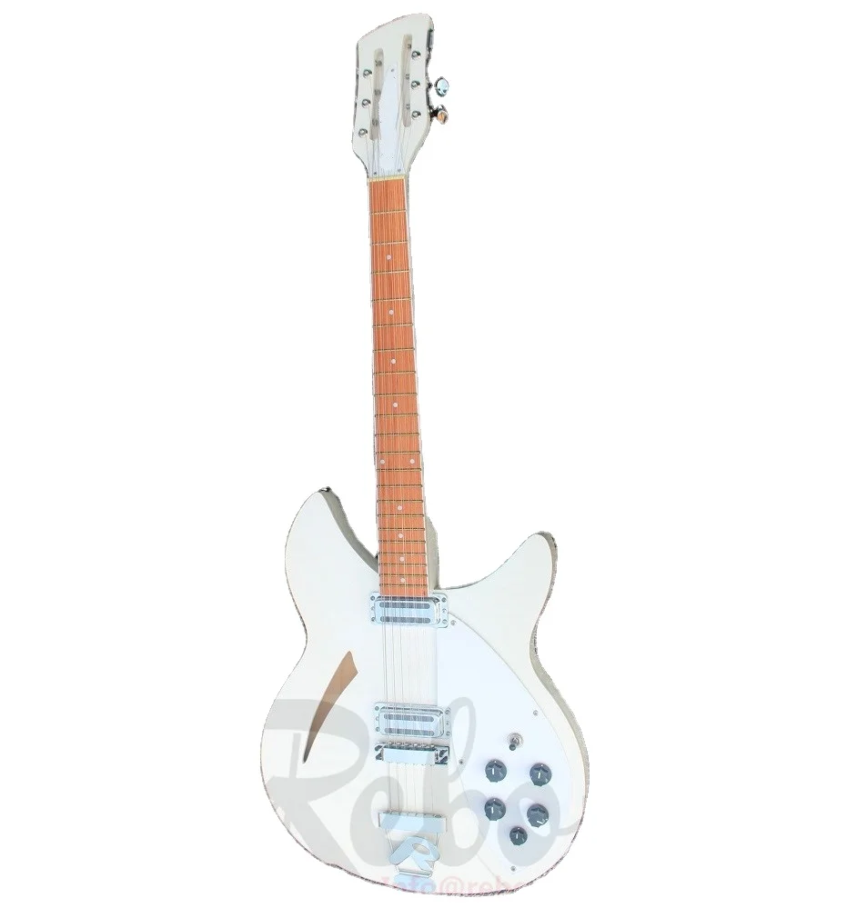 

Weifang Rebon 12 string resonator Ricken electric guitar in white color