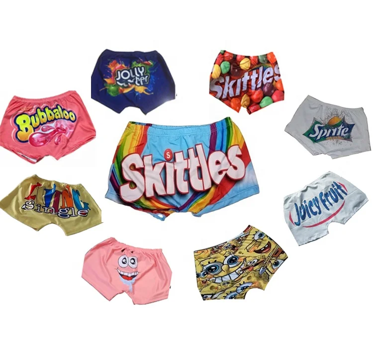 

Top Ranking Summer Elastic High Waist Women biker Skittles Candy Snack Shorts