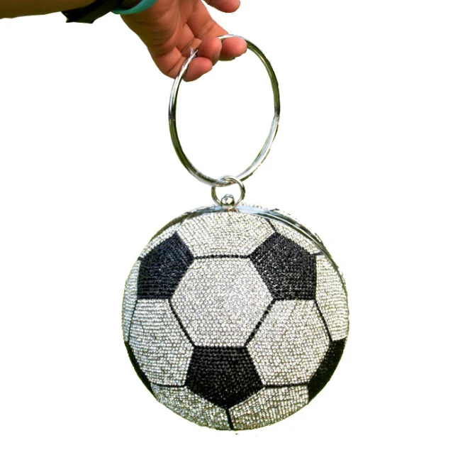 

Wholesale Rhinestone Round Basketball Shape Clutch Bag Evening Bags For Women