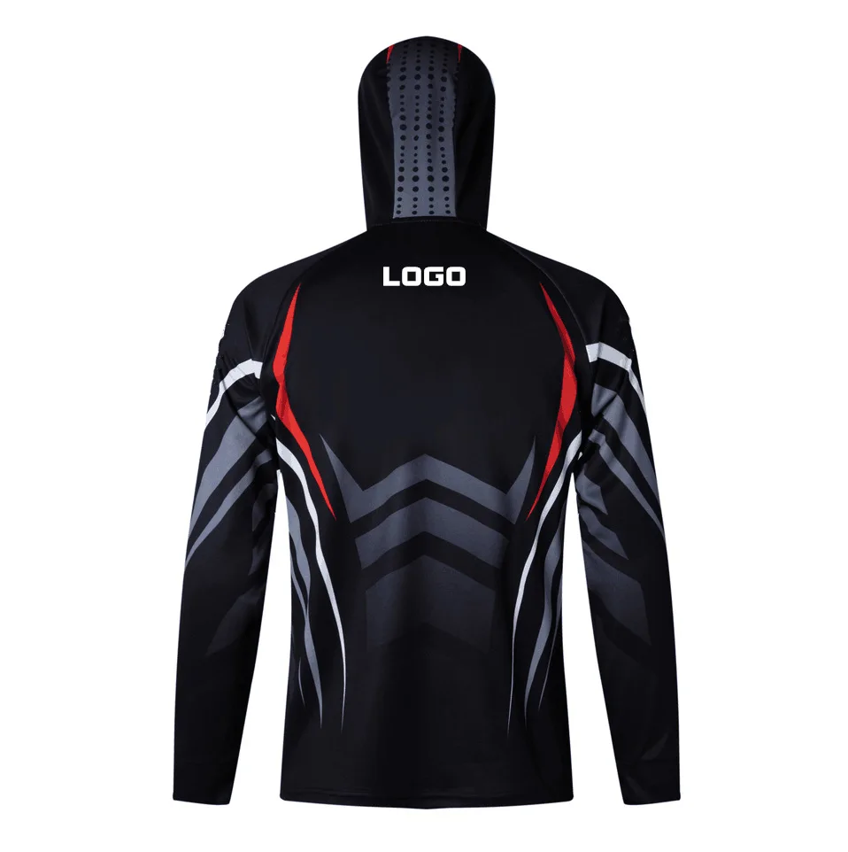 

Wholesale long sleeve shirt fishing tournament sublimation upf hooded fishing shirt men jackets, Customized color