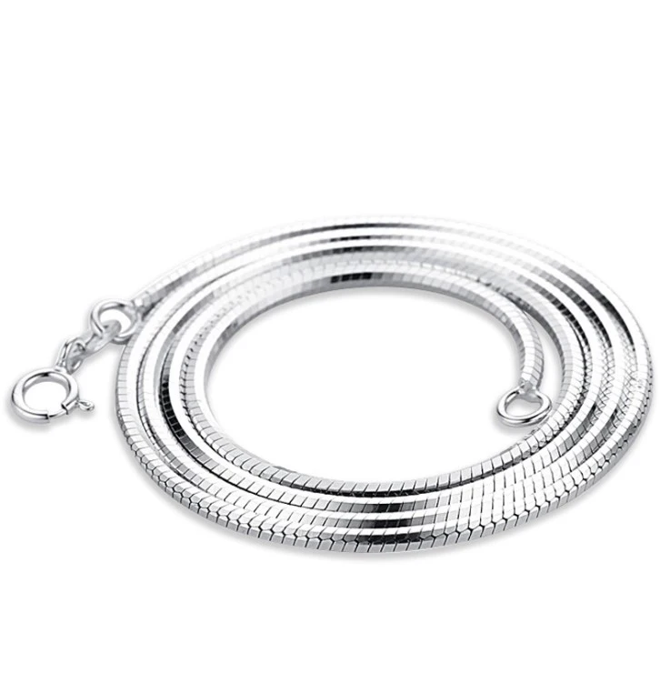

man style 1.5mm 1.8mm thickness 50cm 20 inches length 925 sterling silver snake chain