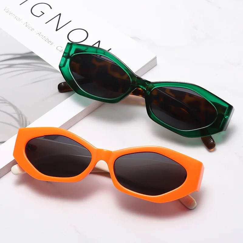 

Jiuling eyewear 2022 New Design fashion ins style street beat sunglasses custom logo pc frame polygon sunglasses
