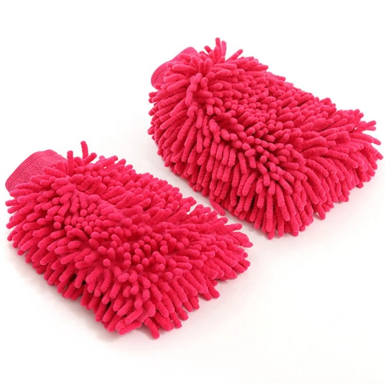 

Premium Microfiber Chenille Car Wash Mitt Polyester Car Cleaning Glove for Auto Window Glass Polishing Detailing ., Customized