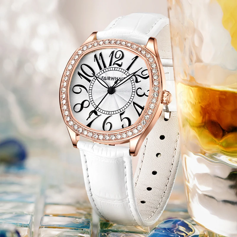 2022 Hot Selling Leather Strap Movt Quartz Watch Stainless Steel Pin Buckle Watches for Ladies Fashion Women Quartz Wristwatch