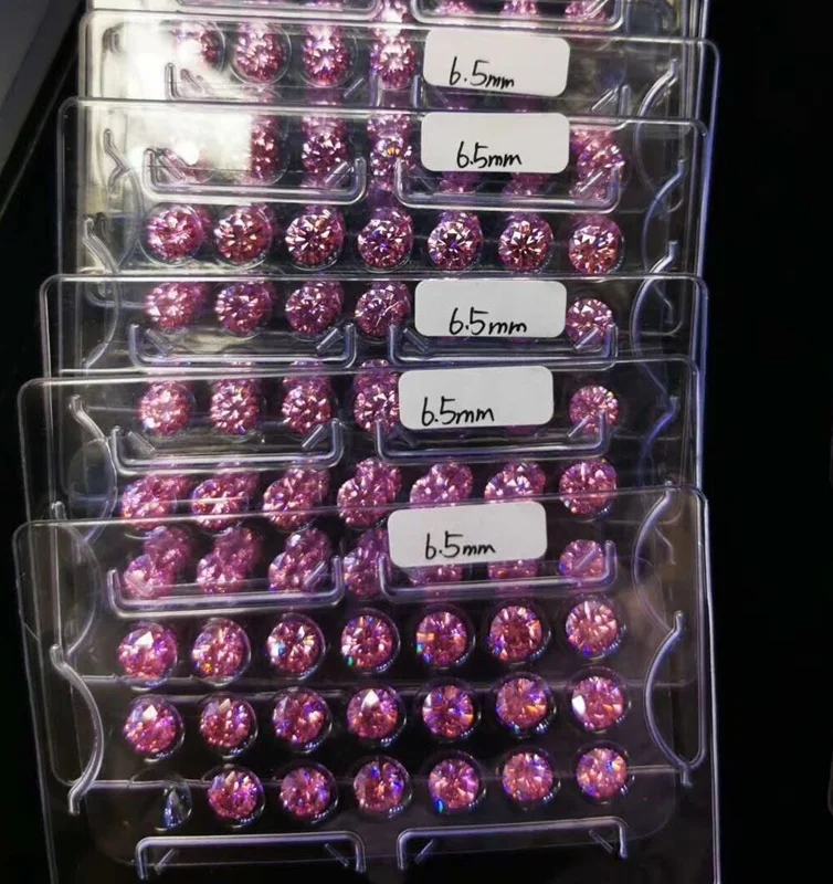 

Wholesale Color Pink Loose Diamond Real Stones Rose Cut Moissanite for Ring