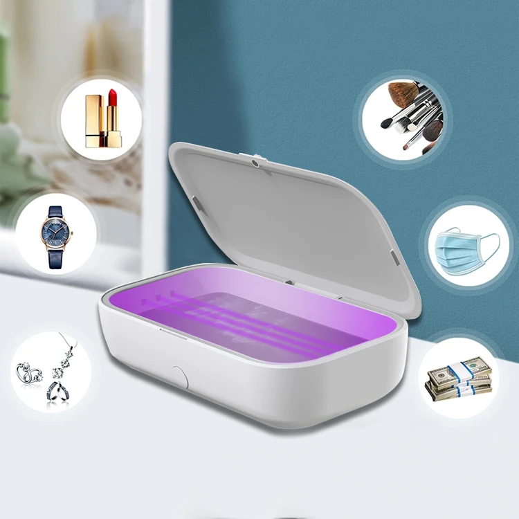UV disinfection box for Cell Phone 265 nm LED UV Sterilizer Kill 99.99% in 5 minutes with 10W Wireless Charging