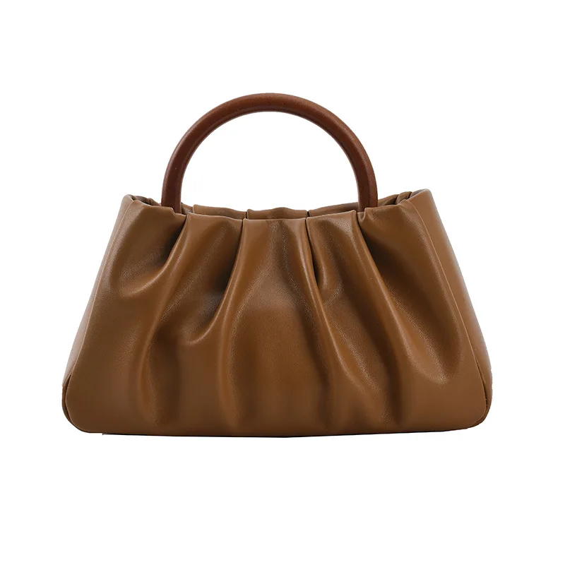 

Hot Sale PU Leather Dumpling Crossbody Bag Wrinkled Shoulder Bags Ruched Bags, 5 colors