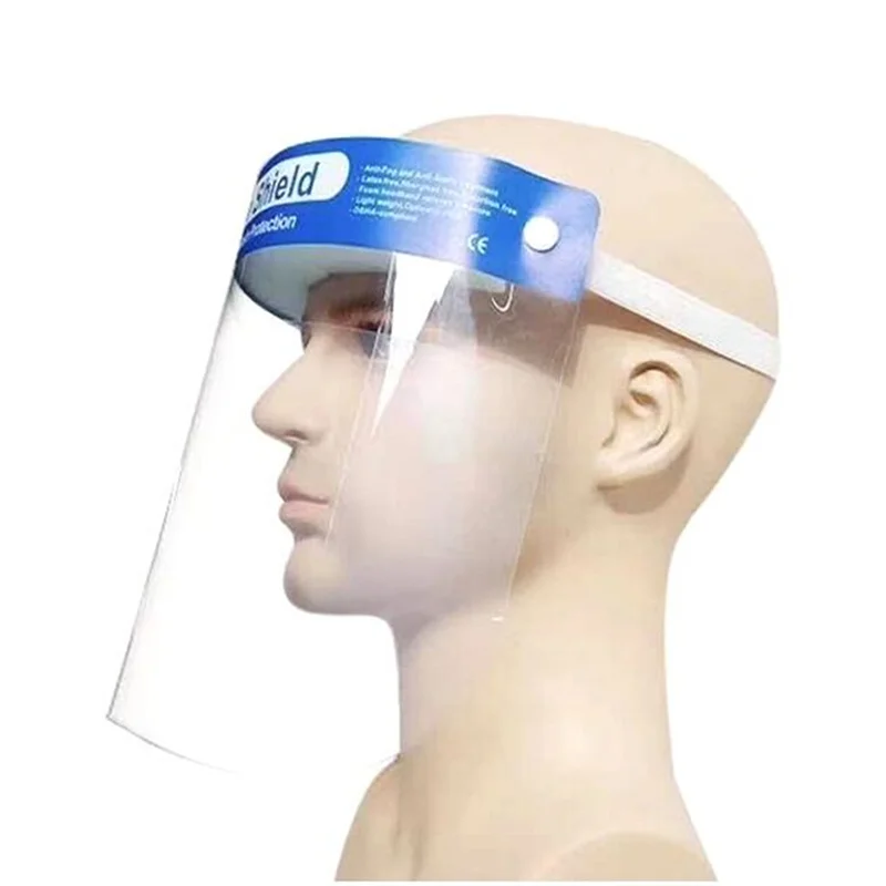
China Factory directly Safety Certification reusable full cover protection Face Shield Clear Transparent anti fog PET 