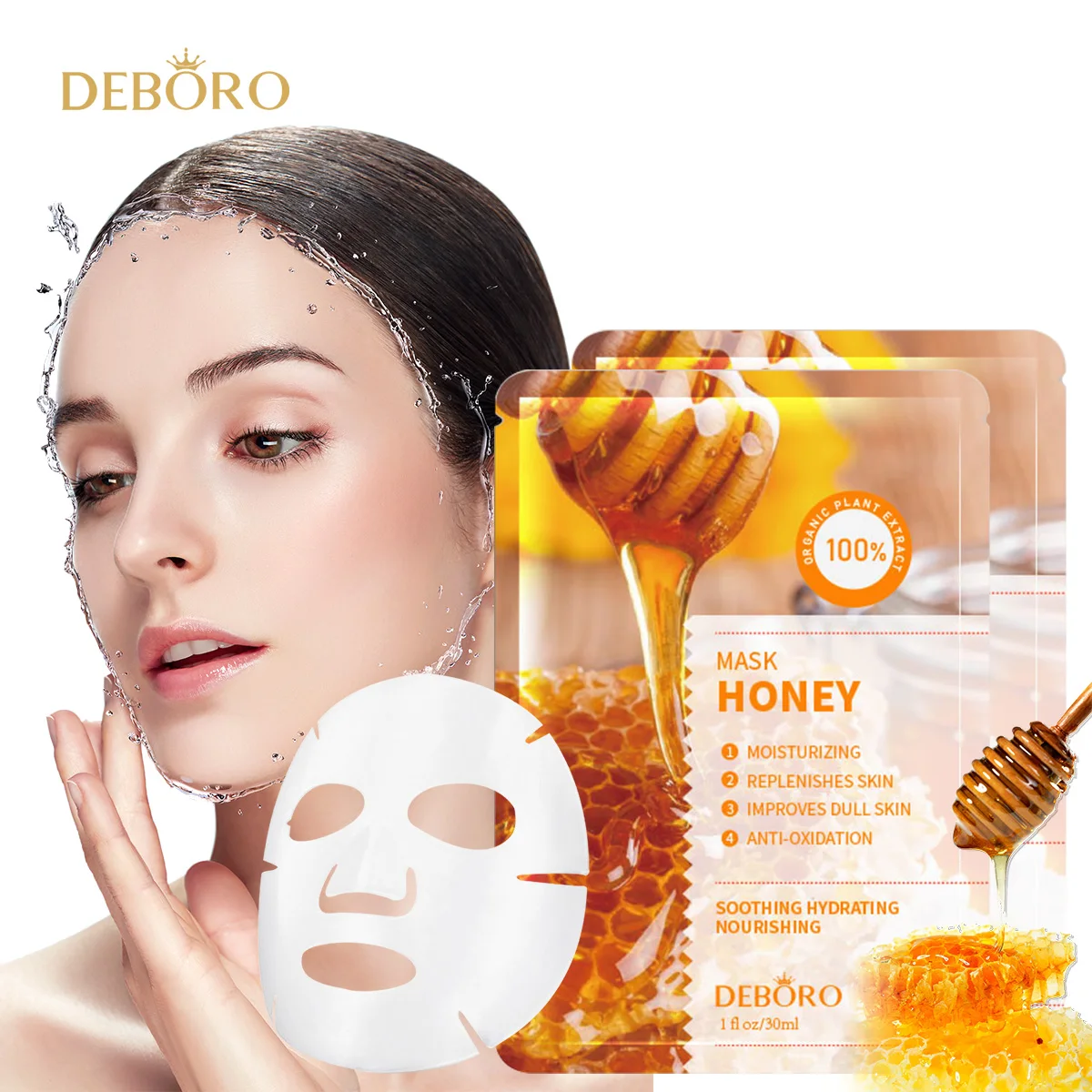 

Honey Sheet Mask Daily Face Mask with Hyaluronic Acid tighten Dry Skin honey skin care face mask sheet, Transparent