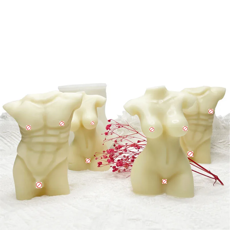 

HO112 DIY silicona velas candle molds human torso mould plaster custom female women man body silicone mold for resin art, White
