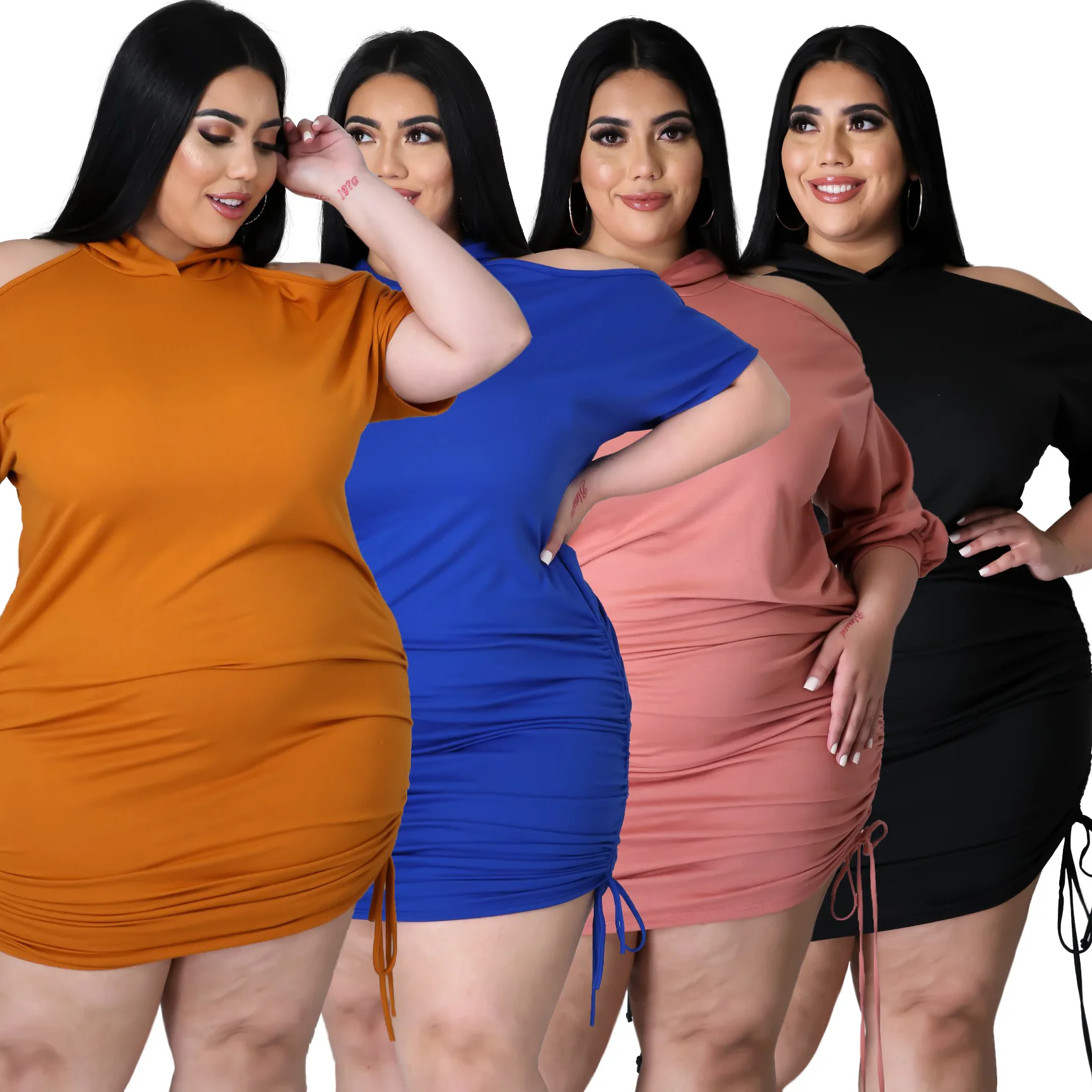 

Women S Plus Size High Waist Boho Floral Cold Shoulder Short Sleeve Oversized Women's Strapless Lace-up Fat Lady Dress