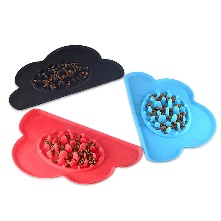 

New Pet Products Portable Easy Washing Silicone Soft Pet Slow Eating Bowl Anti Slip Puppy Feeder Bowls, Red,blue,black