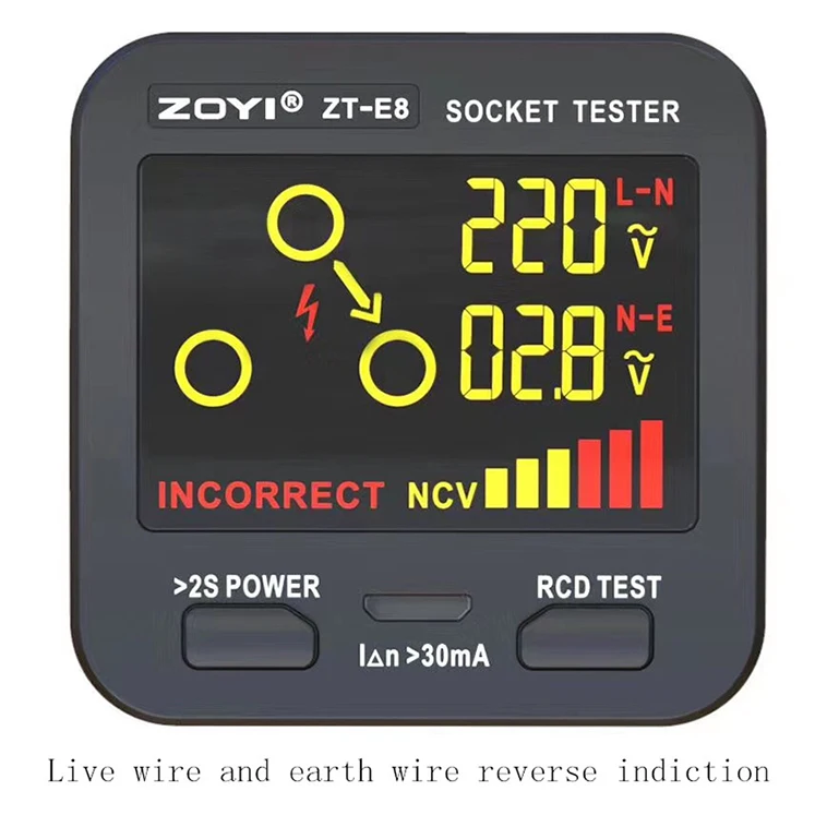 Eu Uk Us Plug Circuit Tester Zoyi Open Ground Hot Neutral Reverse