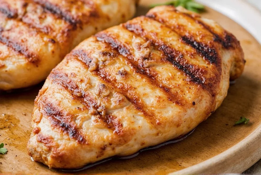 Checking chicken temperature with a thermometer