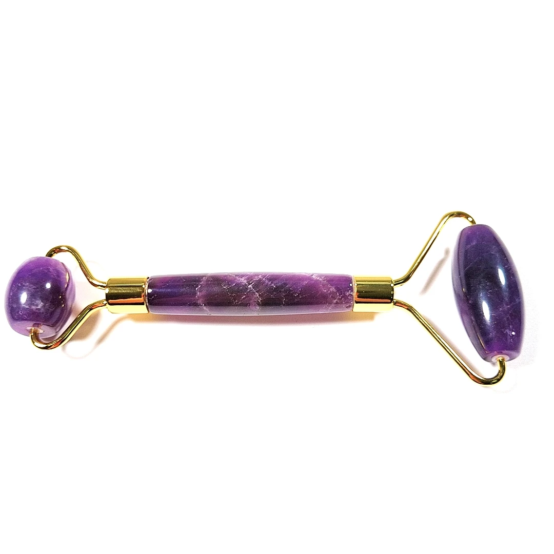 

Best sell Natural Amethyst Jade Roller Face Massager rodillos de jade Facial SPA Tool Crystal Healing for gifts