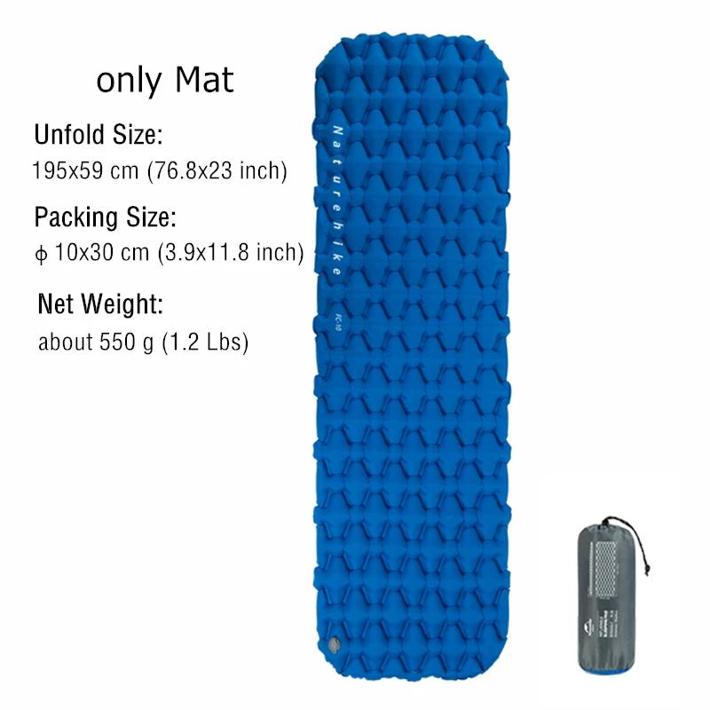 

M-attress Ultralight Waterproof Compact Air Mat Single Sleeping Pad Travel Folding Bed Portable Camping Mat, Polychromatic