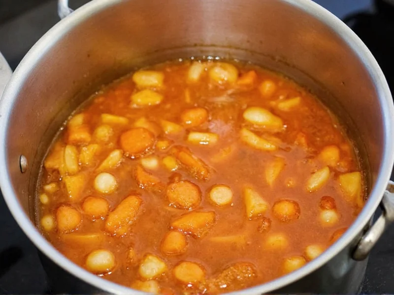 Simmering homemade rotel in stainless steel pot