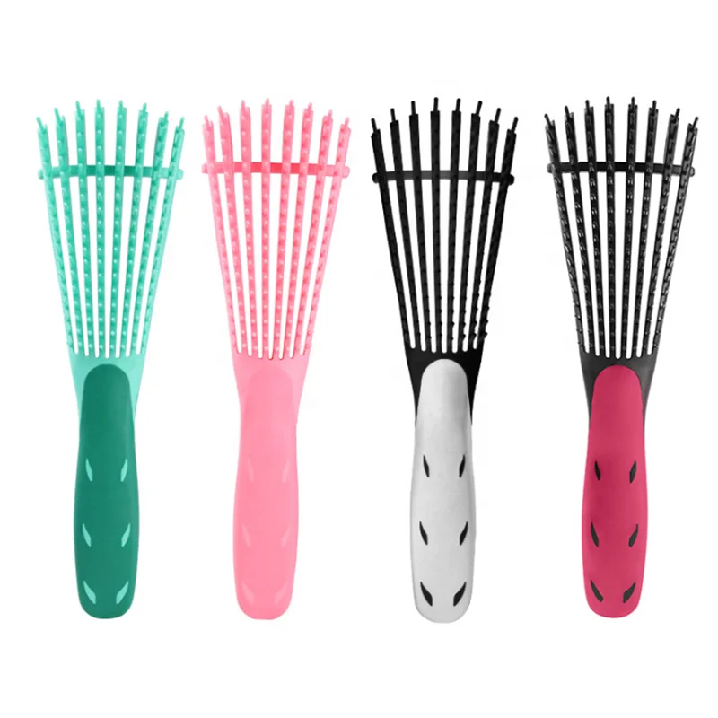 

Custom Logo Plastic Dry Wet 8 Moving Arms Curly Wavy Vent Hair Massage Detangling Hair Brush