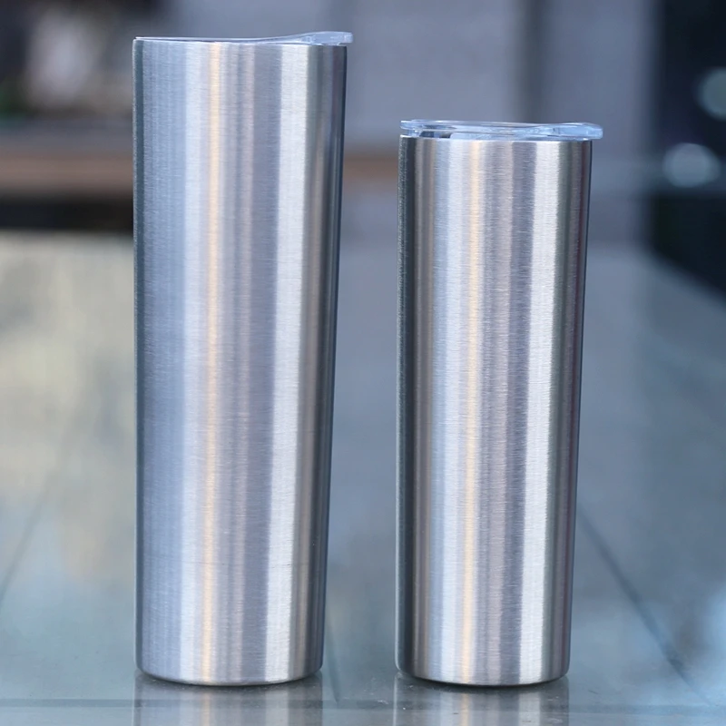 

FB Hot Selling Wholesale Pre Sanded 15oz 20oz 30oz 35oz Double Walled Stainless Steel Insulated Vacuum Skinny Tumbler with Straw, Customized color acceptable